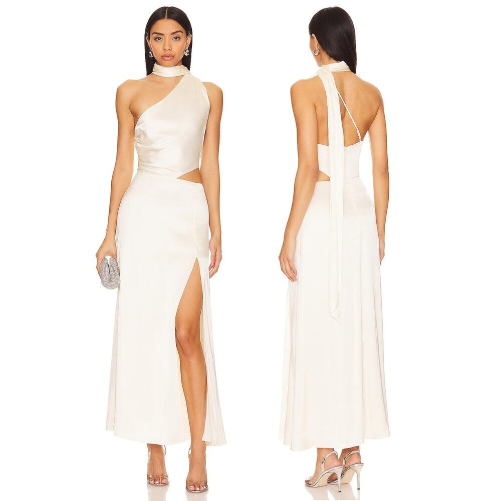 LPA Abriana Maxi Dress Scarf Wrap Bridal Wedding Formal Party Hoco Cocktail XS